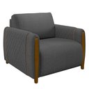 Ver imagem 7 de Kit 2 Poltronas Decorativas para Sala de Estar 98cm Amaranto M22 Linho Cinza Escuro - Mpozenato