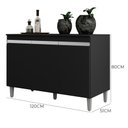 Ver imagem 4 de Balcão Pia Manu 120cm Preto com Tampo Mdp - Ajl Móveis