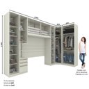Ver imagem 3 de Quarto Modulado Completo Casal 6 Peças 10 Portas 3 Gavetas Predileto Bege/Areia HP