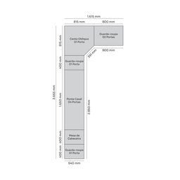 Quarto Modulado Completo Casal 6 Peças 10 Portas 3 Gavetas Predileto - 5