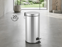 Ver imagem 5 de Lixeira Inox 20L com Pedal e Cesto Interno para Cozinha e Área Comum