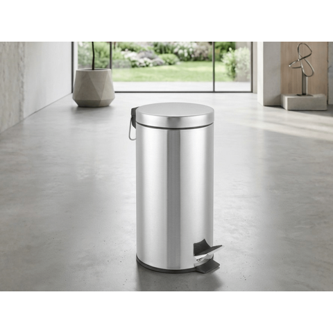 Lixeira Inox 20L com Pedal e Cesto Interno para Cozinha e Área Comum