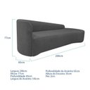 Ver imagem 3 de Recamier Curvo Orgânico 200cm 3 Lugares Lado Direito para Sala Estar e Linho Paris Cinza Escuro