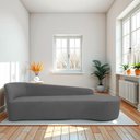 Ver imagem 1 de Recamier Curvo Orgânico 200cm 3 Lugares Lado Direito para Sala Estar e Linho Paris Cinza Escuro