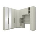 Ver imagem 2 de Quarto Modulado Completo Solteiro 6 Peças 9 Portas 6 Gavetas Predileto Bege/Areia HP