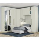 Ver imagem 1 de Quarto Modulado Completo Solteiro 6 Peças 9 Portas 6 Gavetas Predileto Bege/Areia HP