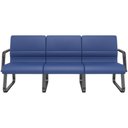 Ver imagem 1 de Cadeira Longarina 3 Lugares Recepção com Braço Pés Preto Lev P03 Vinil Azul - Lyam Decor