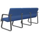 Ver imagem 5 de Cadeira Longarina 3 Lugares Recepção com Braço Pés Preto Lev P03 Vinil Azul - Lyam Decor
