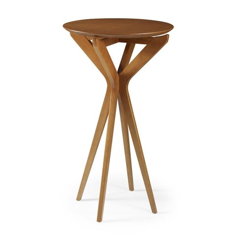 Mesa Bistrô Norin Transparente/Freijó