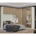 Ver imagem 1 de Quarto Modulado Completo Casal 6 Peças 8 Portas 6 Gavetas Predileto Marrom/Areia HP/Jequitibá