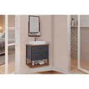 Ver imagem 1 de Bancada de Banheiro Balcão Suspenso C/ Cuba 65cm e Espelheira Uni Titanium/freijo - Mgm