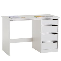 Escrivaninha Madeira 4 Gavetas Desenho Emma Branco Idimex - 6