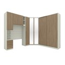 Ver imagem 2 de Quarto Modulado Completo Solteiro 5 Peças 9 Gavetas 9 Portas Predileto Marrom/Areia HP/Jequitibá