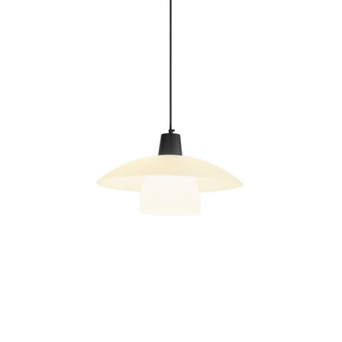 Pendente 1XE27 Bulbo Max 25W Fiori Preto/Branco