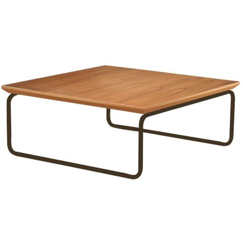Mesa de Centro Munique Castanho Base em Metal Café