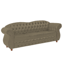 Ver imagem 1 de Sofá Chesterfield Merlo 3 lugares 2,30 - Veludo Nude / Decoração, recepção, Barbearia, sala tv estar