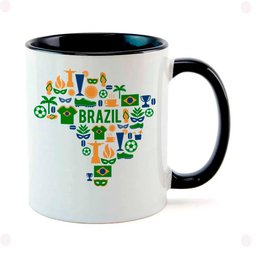 Caneca Branca com Interna Preta Y5 Brasil Coisas Boas - 1