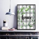 Ver imagem 2 de Quadro Home - Cinza com Folhas 24x18cm:madeira Branca