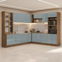 Ver imagem 1 de Armário de Cozinha Completa de Canto 549 cm Rustic/Cinza Lux Madesa 01