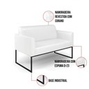 Ver imagem 2 de Sofá Namoradeira Base Industrial Preto Marisa Corano Branco D03 - D'Rossi