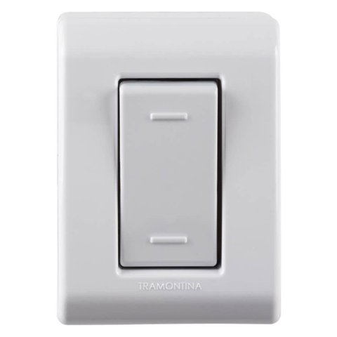 Caixa de Sobrepor com 1 Interruptor Paralelo 10 Ampères 250 Volts Lizflex Branca - 57304005 - Tramon