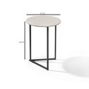 Ver imagem 3 de Mesa Lateral Jade Pé de Ferro Estilo Industrial Preto/off