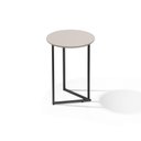 Ver imagem 2 de Mesa Lateral Jade Pé de Ferro Estilo Industrial Preto/off