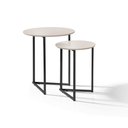 Ver imagem 1 de Mesa Lateral Jade Pé de Ferro Estilo Industrial Preto/off