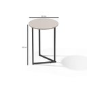 Ver imagem 6 de Mesa Lateral Jade Pé de Ferro Estilo Industrial Preto/off