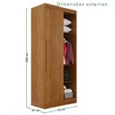Ver imagem 3 de Guarda-Roupa Modulado Canto 1 Porta Fortaleza Marrom/Cinamomo