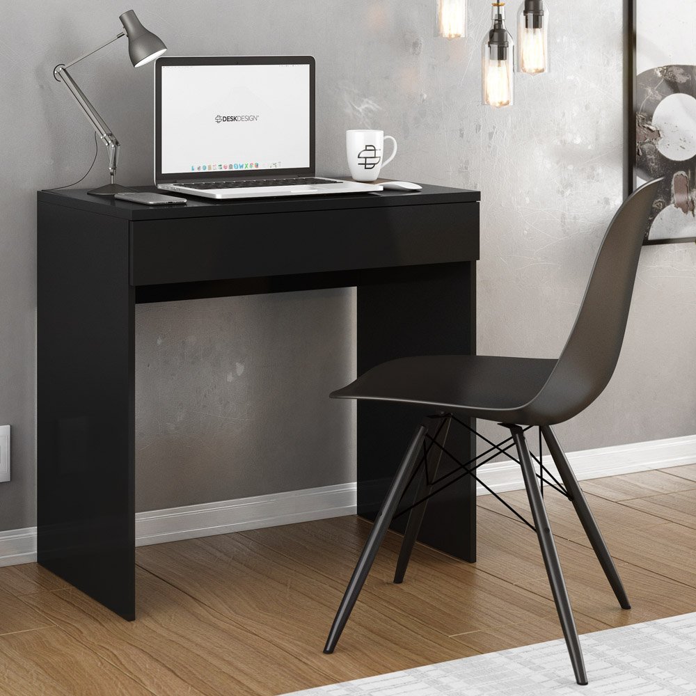 Mesa Escrivaninha Loft 100% MDF Minimalista com Cadeira Eames ...