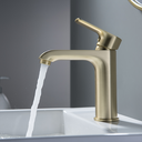 Ver imagem 3 de Torneira Misturador Monocomando Dourado Fosco Redondo Banheiro Harmony 1258DF GOWFF Misturador Baixo