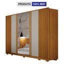 Ver imagem 4 de Guarda Roupa Casal Evo 6 Portas com Espelho Cinamomo e Off-white com Cômoda Diamante 4 Gavetas 1 por