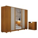 Ver imagem 1 de Guarda Roupa Casal Evo 6 Portas com Espelho Cinamomo e Off-white com Cômoda Diamante 4 Gavetas 1 por
