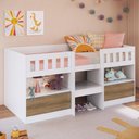 Ver imagem 6 de Cama de Solteiro Alta com 2 Portas para Colchão 188x78cm Multimóveis Cr40150 Branco/mel
