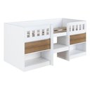 Ver imagem 1 de Cama de Solteiro Alta com 2 Portas para Colchão 188x78cm Multimóveis Cr40150 Branco/mel