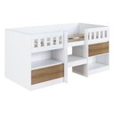 Ver imagem 4 de Cama de Solteiro Alta com 2 Portas para Colchão 188x78cm Multimóveis Cr40150 Branco/mel