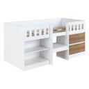 Ver imagem 3 de Cama de Solteiro Alta com 2 Portas para Colchão 188x78cm Multimóveis Cr40150 Branco/mel