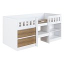 Ver imagem 2 de Cama de Solteiro Alta com 2 Portas para Colchão 188x78cm Multimóveis Cr40150 Branco/mel