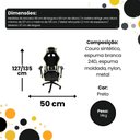 Ver imagem 4 de Cadeira Gamer Ergonômica com Revestimento em Couro Sintético Ajuste de Altura Preta