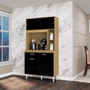 Ver imagem 1 de Armário para Cozinha Ambiente Kit Duda 90 Cm Damasco Preto – Poquema