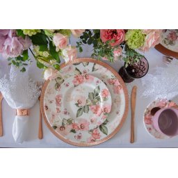 Jogo de Sobremesa Encanto Flor Alleanza com 6 Pratos 1º Linha - 3