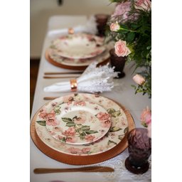 Jogo de Sobremesa Encanto Flor Alleanza com 6 Pratos 1º Linha - 5