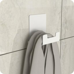Gancho de Parede Com Adesivo Toalha Cabide Banheiro Branco ELG - 1
