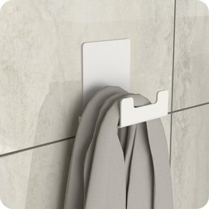 Gancho de Parede Com Adesivo Toalha Cabide Banheiro Branco ELG