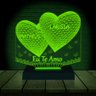 Luminária Led 3d | Dia Dos Namorados Coração 1 | Abajur - 16 Cores - 10