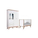 Ver imagem 7 de Quarto de Bebê Completo Confete 2 Peças (1 Guarda Roupa + 1 Berço) Qi64 Branco/jequitiba - Henn