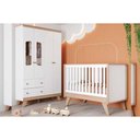 Ver imagem 1 de Quarto de Bebê Completo Confete 2 Peças (1 Guarda Roupa + 1 Berço) Qi64 Branco/jequitiba - Henn