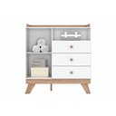 Ver imagem 4 de Quarto de Bebê Completo Confete 2 Peças (1 Guarda Roupa + 1 Berço) Qi64 Branco/jequitiba - Henn