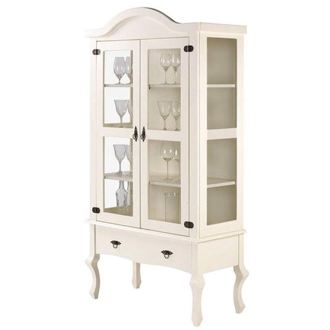 Cristaleira Versalhes 2 Portas e 1 Gaveta Cor Off White 192 Cm - 63706